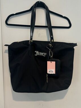 Juicy Couture Black Nylon Tote with Logo BNWT